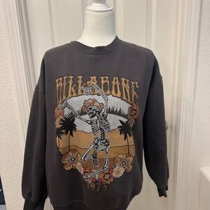 Billabong Woman’s Charcoal Skeleton Graphic Sweater